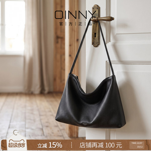 OINNY黑色慵懒托特包单肩包女包