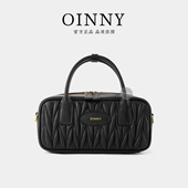 黑色高级女包手提包包保龄球包女2083 Oinny2026新款 早春上新