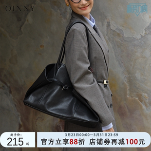 真皮托特包6467 Oinny大包女大容量包包黑色通勤新款 早春上新