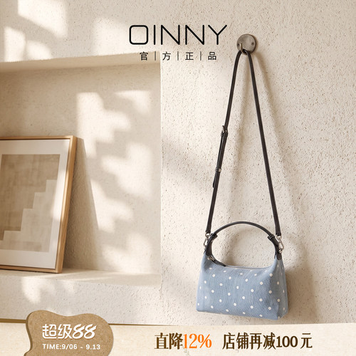 【夏上新】Oinny手拎包牛仔波点轻奢小众优雅单肩斜挎包5899