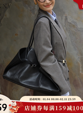 【新年礼物】Oinny托特包高级真皮通勤黑色大容量包包女包6467