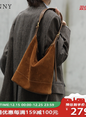 【新年礼物】Oinny美拉德包包通勤水桶包牛皮棕色包单肩女包2825