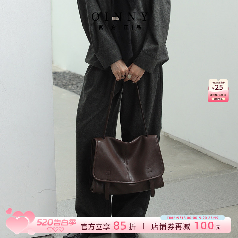 【春夏上新】Oinny真皮包包斜挎复古大容量邮差包牛皮女包7275