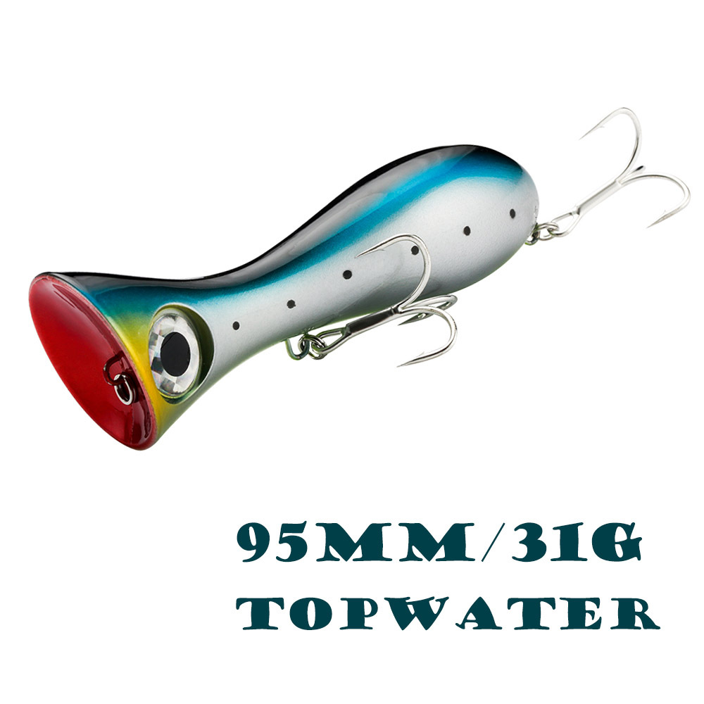 95mm31g浮水波爬路亚饵水面饵渔塑料鱼具大嘴波帕波爬鱼饵假饵