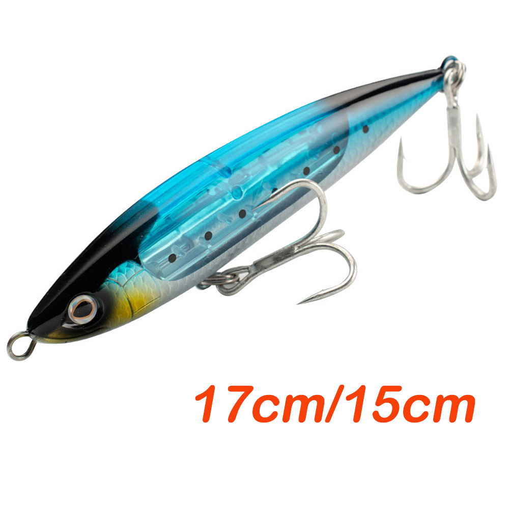15cm 17cm 浮水大铅笔鱼饵70g102g深海船钓波趴饵金枪饵