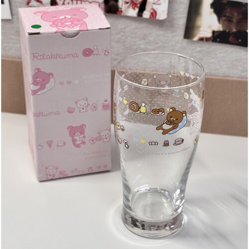 【现货】轻松熊玻璃杯高颜值水杯冷饮果汁可乐啤酒杯子卡通牛奶杯