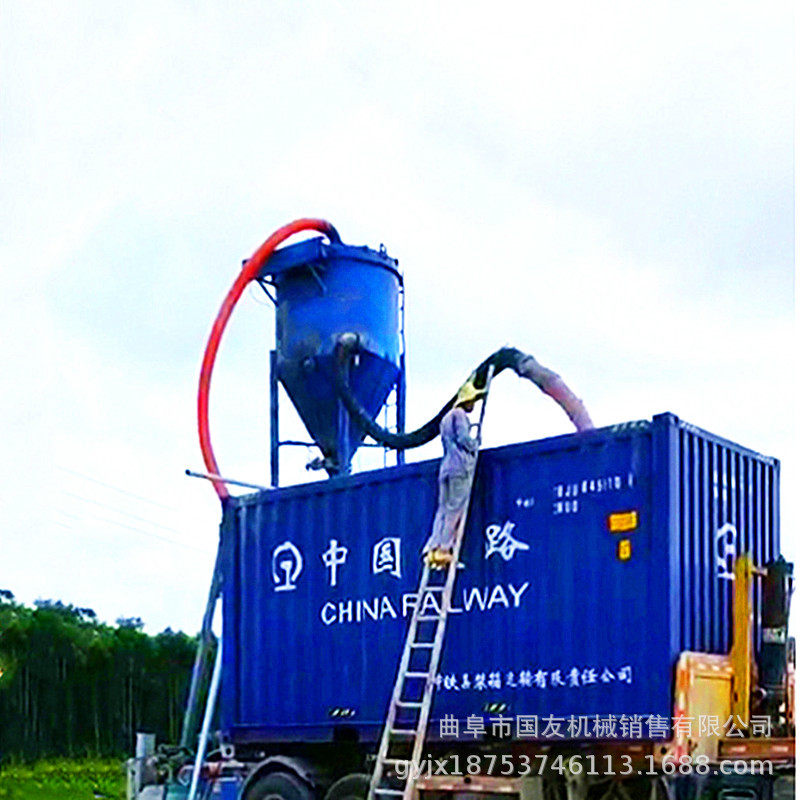 行走式自动抽灰机厂家集装箱粉煤灰卸车设备散装水泥负压抽吸机