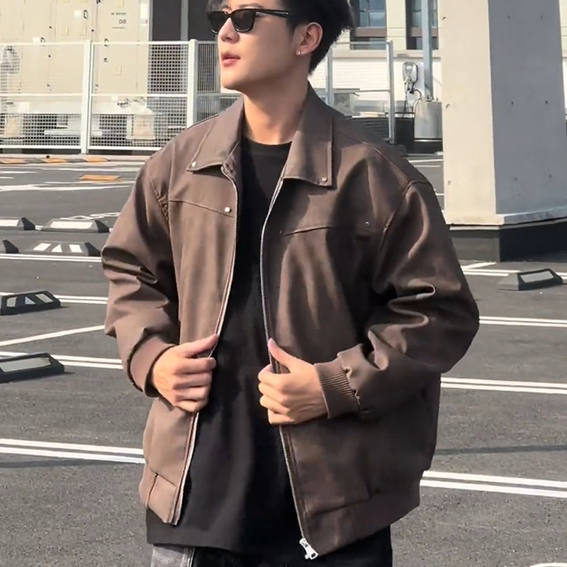 铆钉男士外套青春美式皮衣