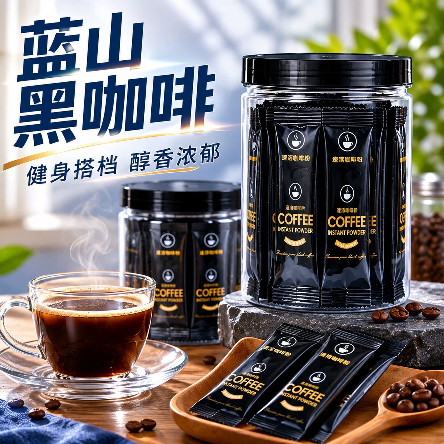 蓝山黑咖啡无蔗糖0脂正品旗舰店