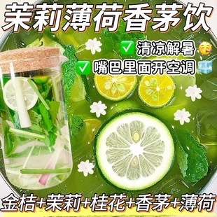 桂花香茅金桔茉莉薄荷花茶包去清解口气火降热毒冷泡饮品泡水喝的