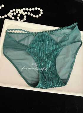 D-K25114欧美性感蕾丝内裤女透气网纱牛奶丝三角裤女低腰镂空诱惑