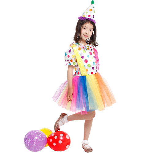 新品儿童a小丑服装女孩演出服舞台表演服化妆舞会装扮衣服女童小