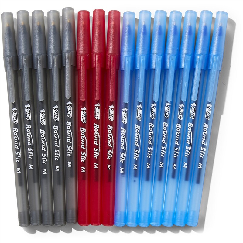 极速BIC Round Stic圆珠笔penbeat顺滑I0.7 1.0mm红蓝黑可选墨西