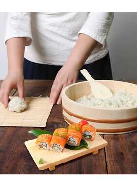 极速Rice Tufb Sushi Bowl Serving Hangiri Wood Accessory Maki