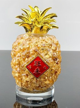 极速热销 金箔水晶旺来菠萝摆y件 创意中式工艺礼品畅销东南亚市