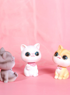 极速气球车摆卡通可爱萌猫咪汽y车摆件装饰生日蛋糕烘焙摆件女生