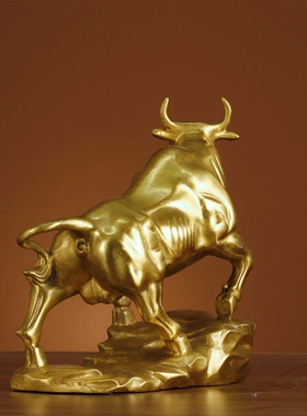 极速铜牛摆件华尔街旺市金股市炒股办公桌铜Q制工艺礼品生肖牛