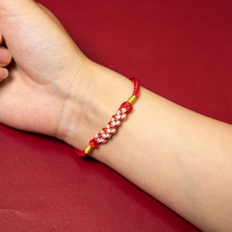 极速杭州c祈福招桃花手链男女编织手绳情侣款本命桃花转运珠兔年