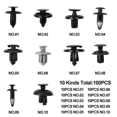 极速10sizes 100pcs Pushs Pin Rivet Universal Door Trim Black