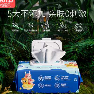 极速怡恩贝可冲散k婴儿pp湿卫生纸成人可用家庭装速溶清洁湿巾80
