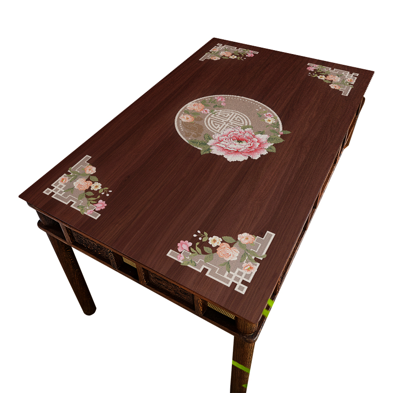 极速皮革桌垫中国风仿木纹桌布防水防油免洗桌P垫家用长方形红木