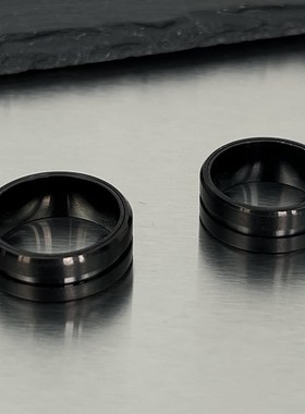 极速经典黑双层磨砂戒指男女潮牌个性H小众嘻哈钛钢指环男士食指