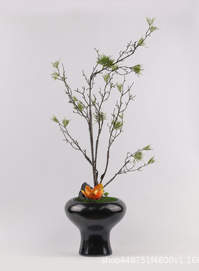 极速新中式家居客厅边几仿真盆景摆件现代样N板房玄关仿真绿色植