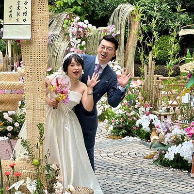极速户外订c婚宴古风氛围装饰迎宾展示创意竹编竹片篾条竹艺造景
