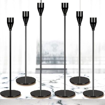 新品Candlestick lHolders 6 Pcs Set, 3 Sizes of Taper Candle