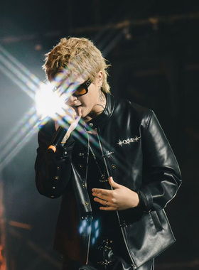 OKMEEXIT巡演锁扣皮衣外套2025春秋新款宽松显瘦洋气盘扣夹克