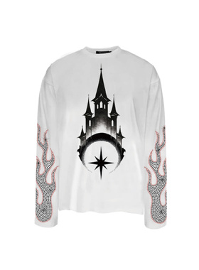 OKME2025春秋季新款美式复古字母印花长袖T恤男女上衣