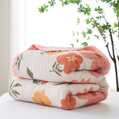 獭獭不懒ins彩虹全棉保暖针织毯