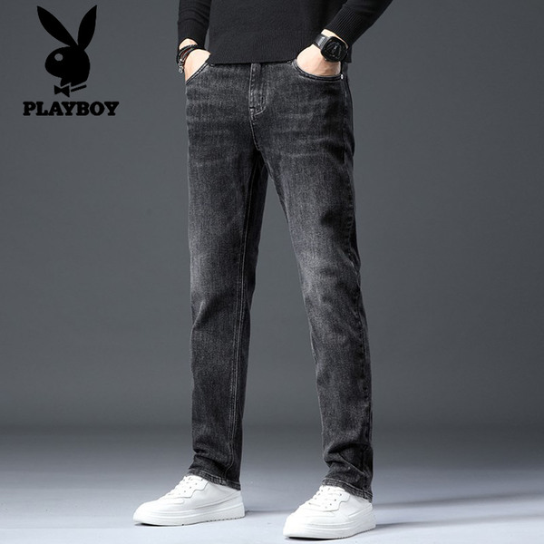 潮流百搭修身 子 牛仔裤 花花公子男士 新款 弹力休闲男裤 秋季 直筒长裤