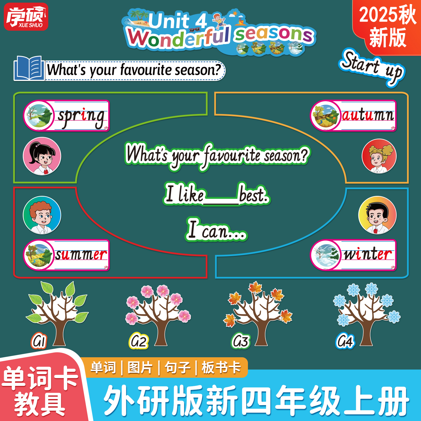 新外研版英语四线三格单词卡教具