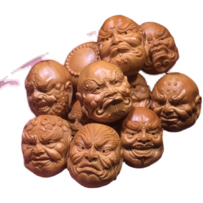 极速文玩a橄榄核雕刻恶僧手串手工橄榄胡雕刻手链送礼名师作品