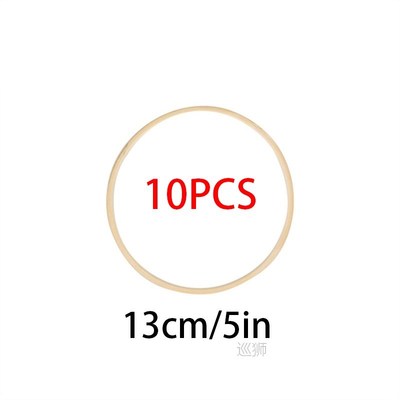 极速10Pcs Bamboo Ring Woodenx Circle Round Catcher Home Deco