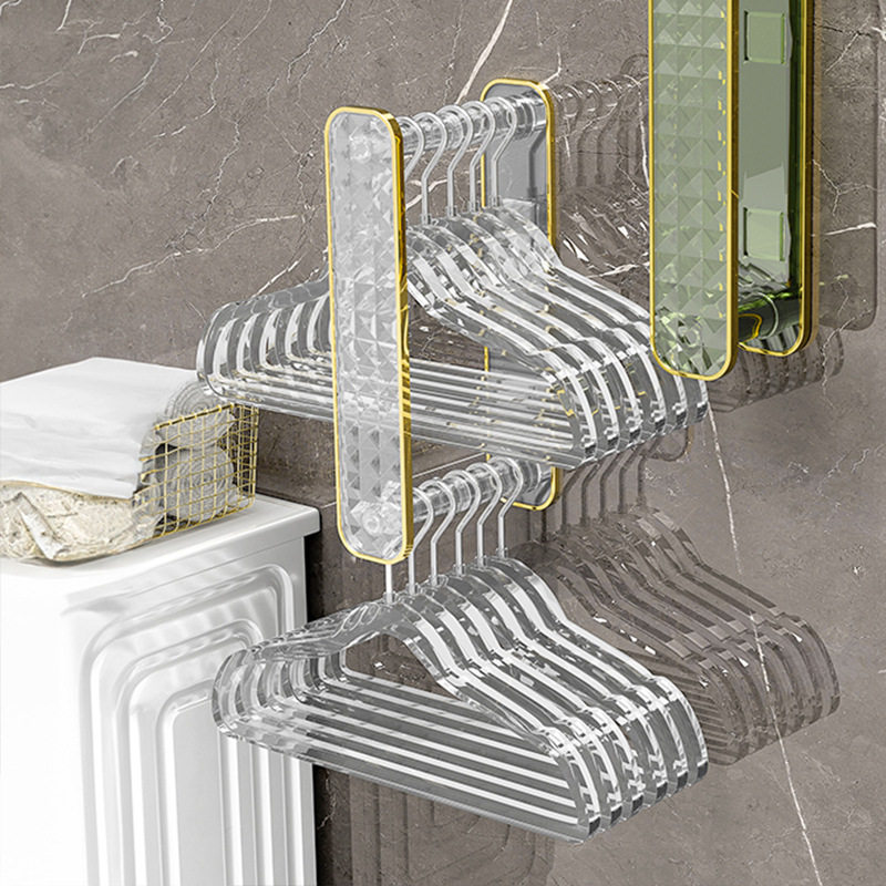 极速衣架收纳f层架阳台衣柜收纳器壁挂式可伸缩摺叠衣架家用晾衣