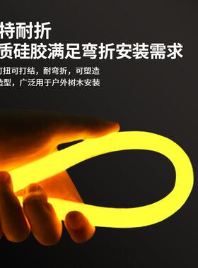 极速圆形灯带蓝光22o0户外防水霓虹灯条超亮蓝色外墙氛围线条灯带