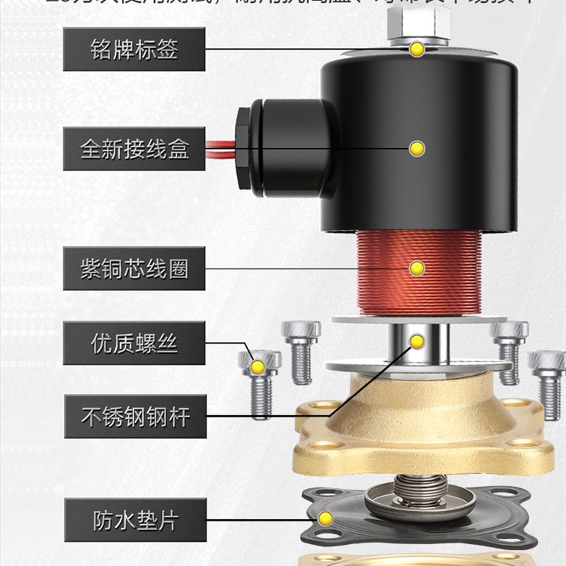 极速常闭电磁阀水阀220pV水管电磁开关阀4分6分1寸气动24V控制阀