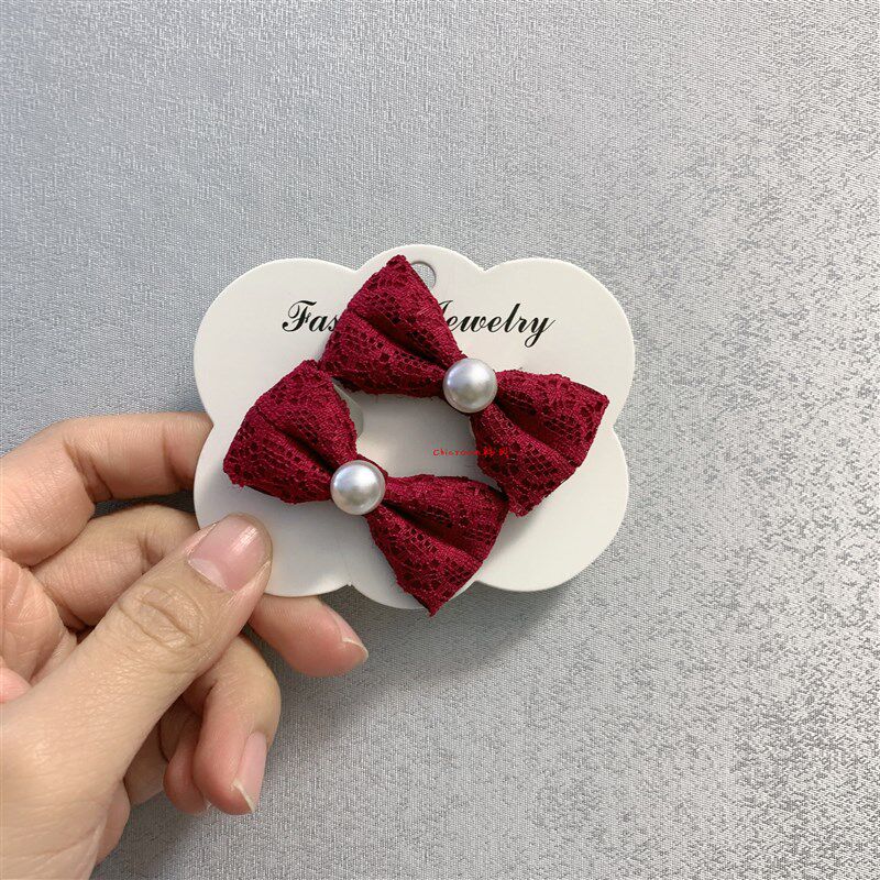 极速手工韩式甜美可爱儿童学生布艺小蝴蝶结对夹发夹发.夹边夹头