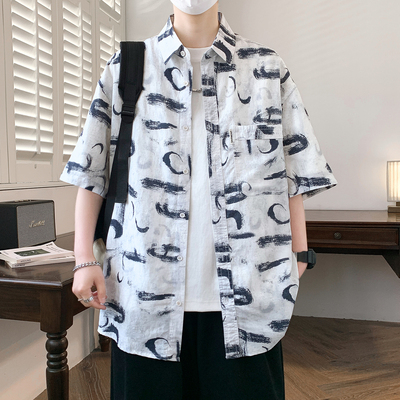 夏季新款休闲潮流短袖衬衫