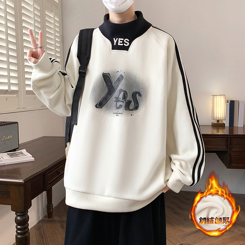 半高领渐变印花设计保暖百搭卫衣