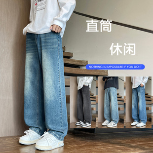 秋季重磅新款青少年美式宽松牛仔裤YKK拉链设计挺括有型舒适长裤