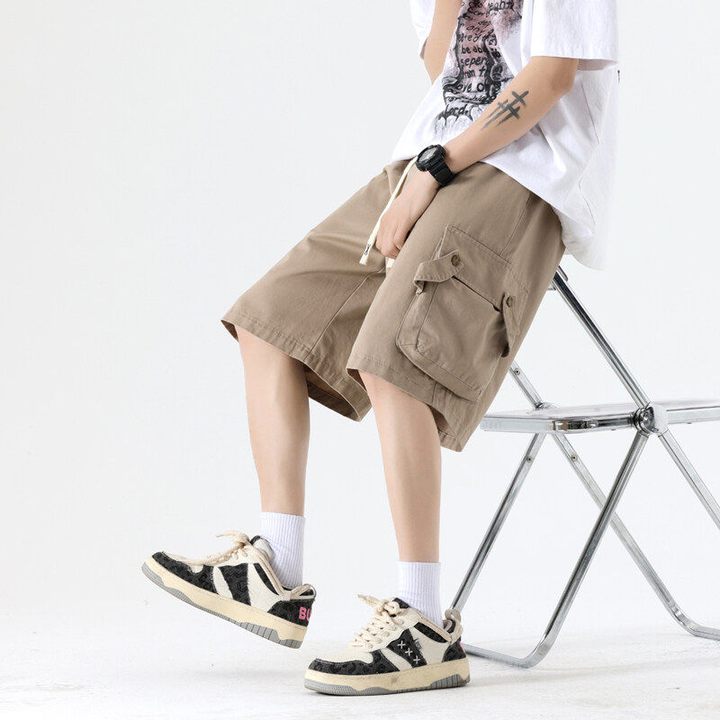 夏季新款青少年2025潮牌工装短裤口袋设计宽松男生百搭款五分裤,男装,短裤,淘宝优惠券,粉丝福利购,淘宝优惠卷