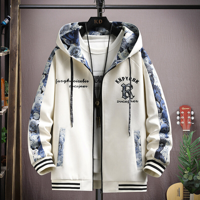 青少年卫衣男2025新款秋冬款连帽外套加绒加厚初中生男大童中国风