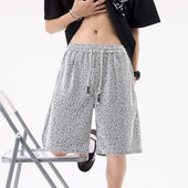 提花设计男生宽松百搭五分裤 夏季 潮牌休闲大码 短裤 新款 青少年美式