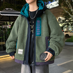 秋冬新款 青少年重工羽绒服港风设计潮牌百搭男生拼色白鸭羽绒服