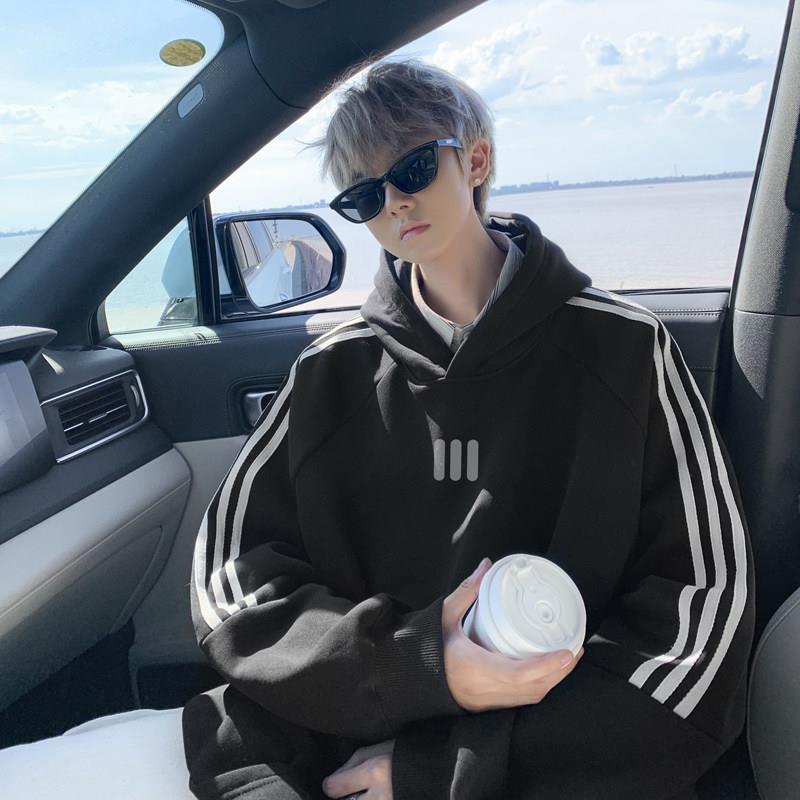 600G重磅纯棉连帽卫衣男冬季加绒宽松大码打底衫美式情侣外套潮流