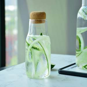 日式软木塞玻璃瓶高颜值耐高温冷泡瓶冷萃咖啡瓶家用透明果汁瓶子