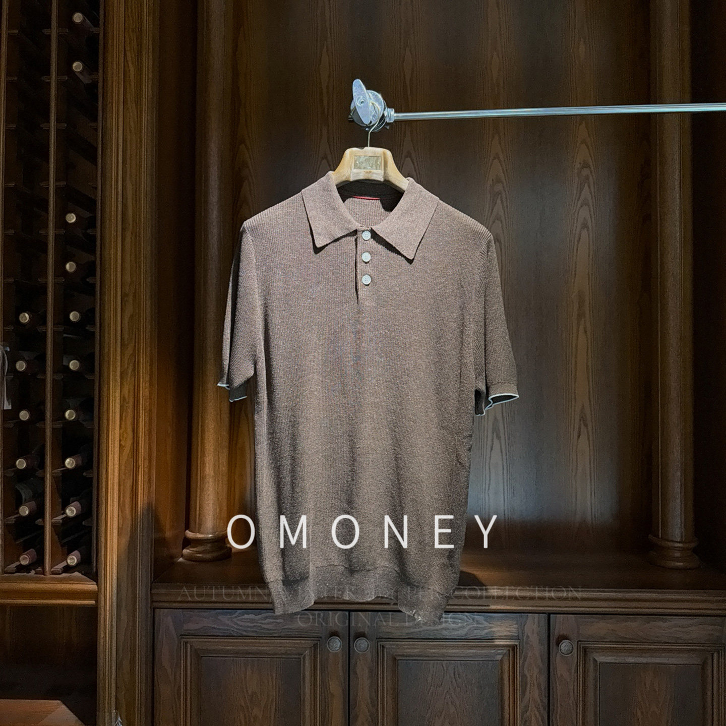 OMoney亚麻天丝polo衫男